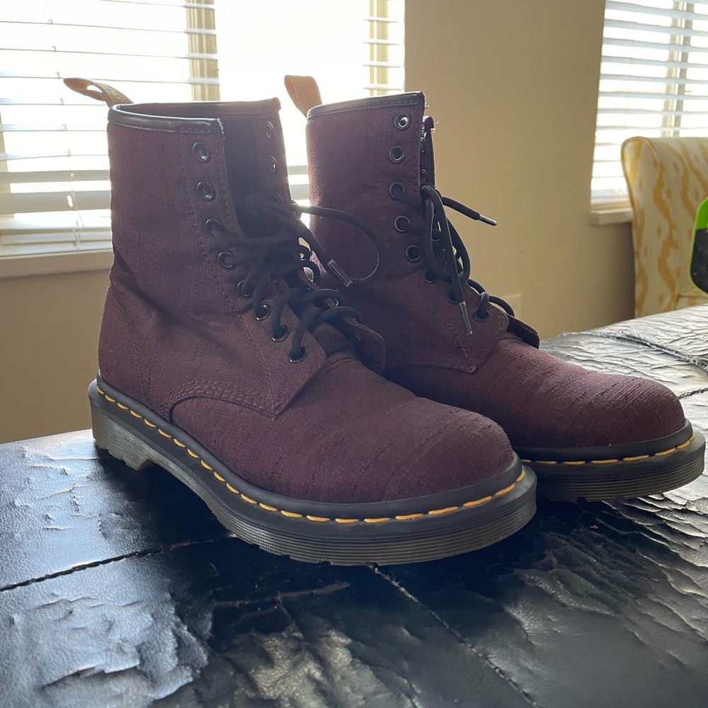 Dr Martens Vegan Castel Burgundy Cherry Red Boots